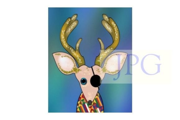 Download Retro Deer Cartoon Art Print 8by10 - Premium Bundle
